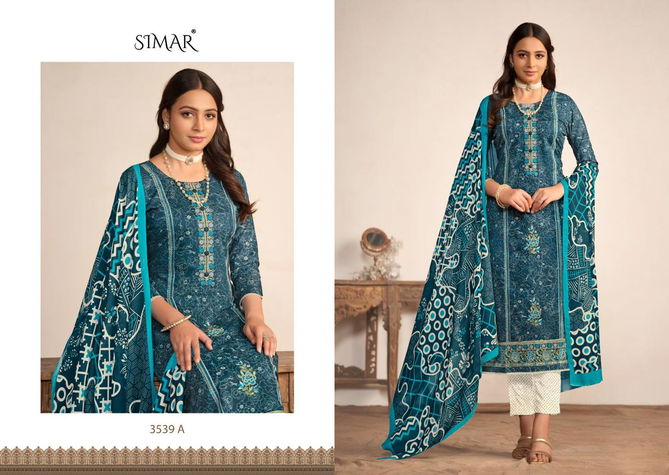 Samara By Simar Glossy Embroidery Lawn Cotton Dress Material Wholesale Shop In Surat